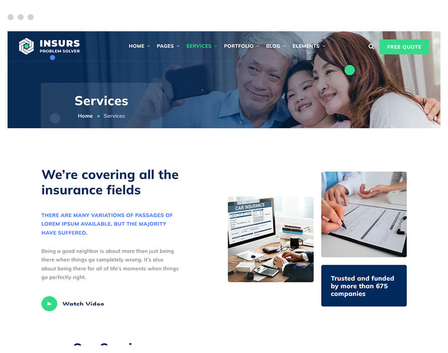 Insurs - Insurance WordPress Theme