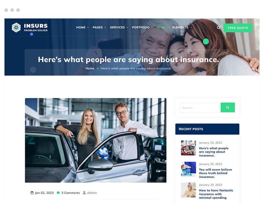 Insurs - Insurance WordPress Theme